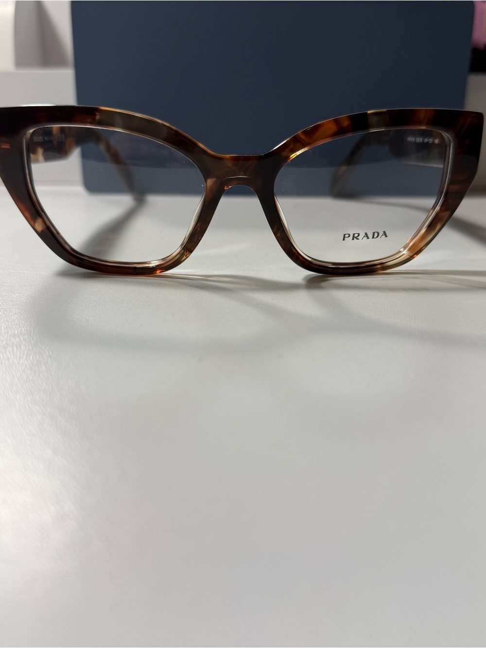 Prada Women's Tortoiseshell Cat-Eye Glasses in Brown VPR A16